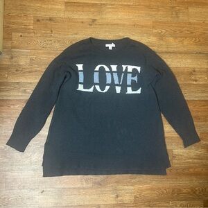 Lauren Conrad charcoal ‘LOVE’ sweater